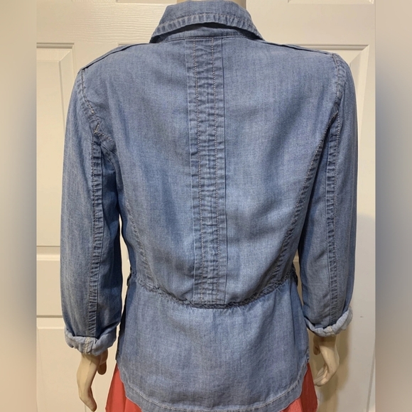 Chicos Women's Blue Denim Jacket Size 3 - Picture 2 of 10